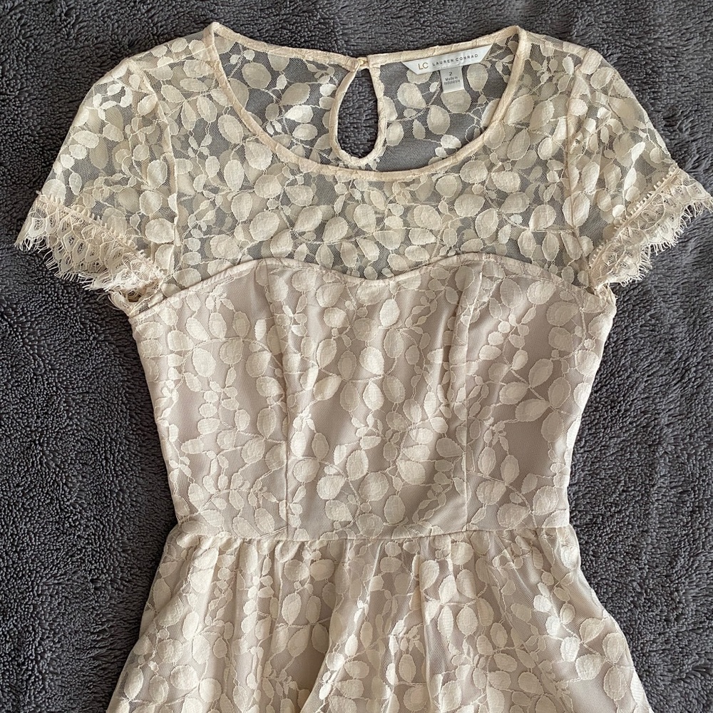 Lauren Conrad Cream Lace Dress